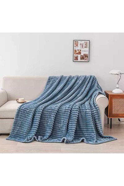 trendyhome Cocolino Premium Blanket, 200x230 cm, Single, Blue, PT24060
