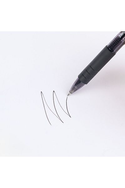 Herlitz Smoothy Black Gel Pens, 0.7 mm Medium Tip, Pack of 12