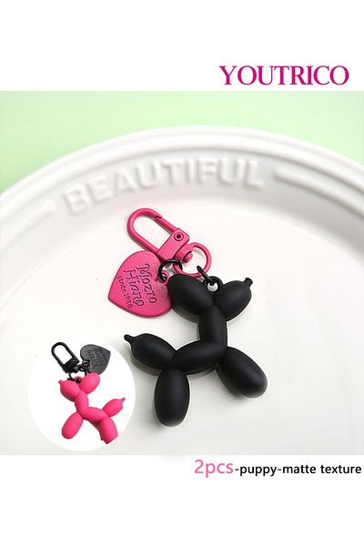 Youtrico 2pcs Balloon Dog Key Chains, Creative Pendant in Puppy Shape,Women's Key Bag charm