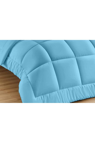 Five Store Pilota matlasata cu microfibra, invelis din bumbac ranforce de iarna, 400 g/mp, bleu, 210x230 cm