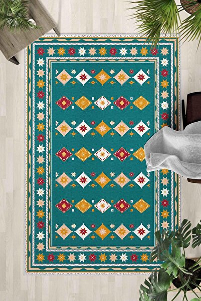 Monnhein Non-Slip Base Washable Carpet – Modern Digital Printing Carpet for K...