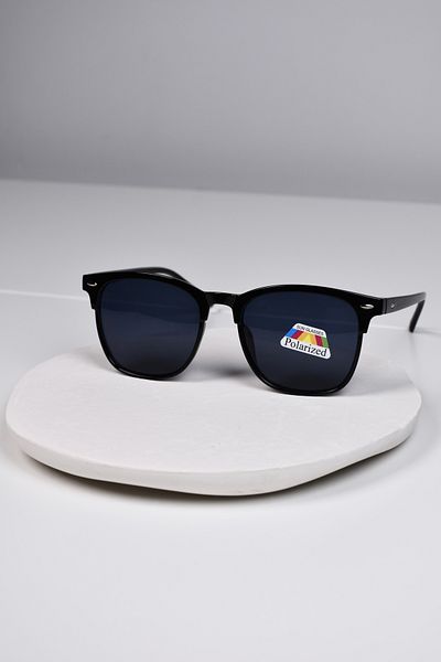 LOOKUP NEW Unisex Women Men Polarized Polarized Club Bone Black Lightweight Square Rectangle Hinged Sunglasses