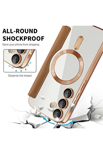 SKYDDAR INNOVATION Θήκη για Samsung Galaxy A35 5G, SmartMag Book, Magsafe, RFiD, Θήκη καρτών, σετ αυτοκόλλητων, καφέ