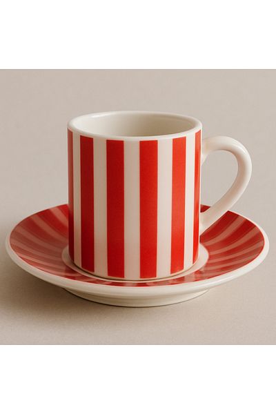 GÜLZE 6 Persons (12 Pieces) Li̇na Model Special Design Luxury Coffee Cup Set (Pure Porcelain)