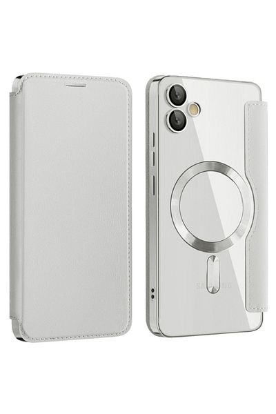 SKYDDAR INNOVATION Case for Samsung Galaxy A05, SmartMag Book, Magsafe, RFiD, Card Holder, sticker set, Gray