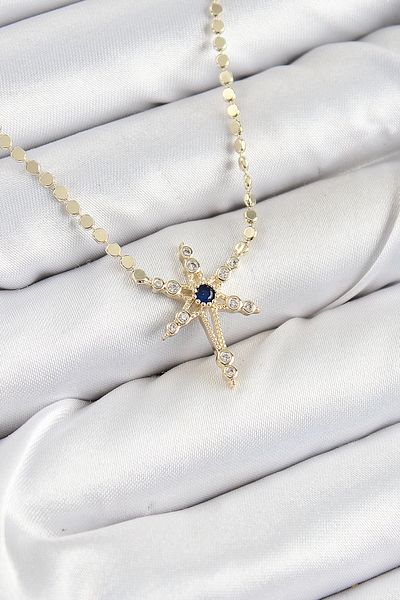 MÇ Plus Brass Zircon Stone Pole Star Model Crushed Chain Gold Color Women's Necklace