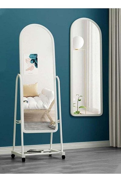 Primo Plus Elegant Mirror with Strong Stand White 30×158 cm