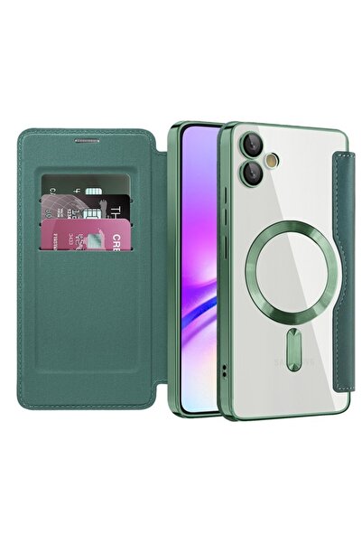 SKYDDAR INNOVATION Θήκη για Samsung Galaxy A05, SmartMag Book, Magsafe, RFiD, Θήκη καρτών, σετ αυτοκόλλητων, Πράσινη
