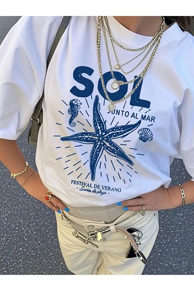 sole stories Premium Oversize Cut Short Sleeve Printed T-Shirt