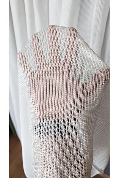 Yuka Steel Knitted Ecru Tulle Curtain 1/3 Tight Pleats No Wrinkle Ironing No Pleated Skirt Lead-Free