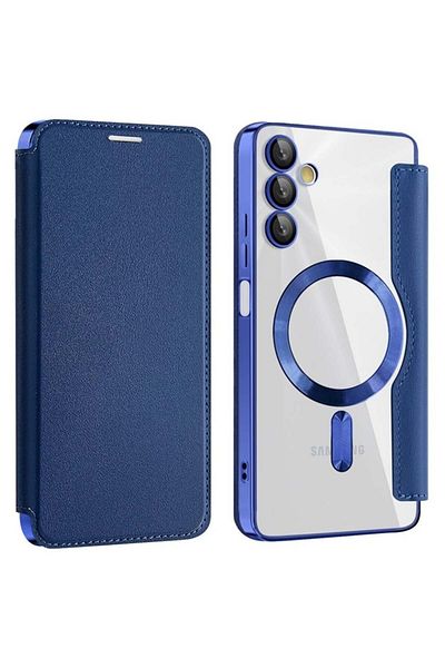 SKYDDAR INNOVATION Husă pentru Samsung Galaxy A05s, SmartMag Book, Magsafe, RFiD, suport pentru carduri, set de autocolante, albastră