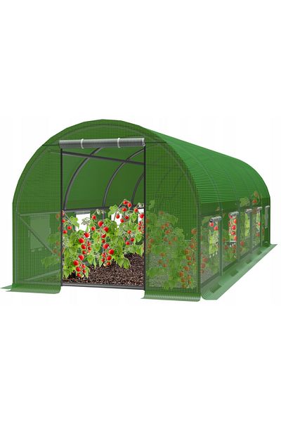 SERSIMO Sera de gradina, tip tunel cu cadru metalic, 300x800cm, verde, 24mp