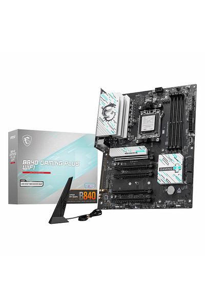MSI B840 Gaming Plus Wifi Ddr5 (8000Mhz)Oc M.2 Hdmi/Usb-C Pcie 4.0 Am5 Atx Motherboard
