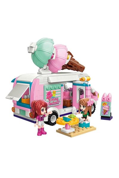 Qman Cherry Mew Mew Music Festival Ice Cream Truck Building Set 388 Pieces