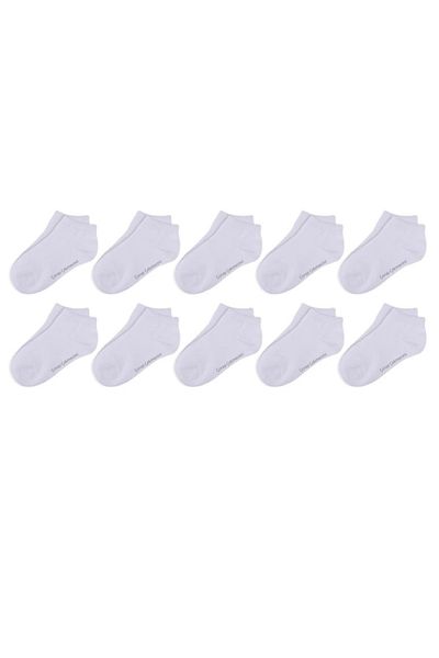 Çorap Çekmecesi Children's Basic White Short Socks 10 Pcs