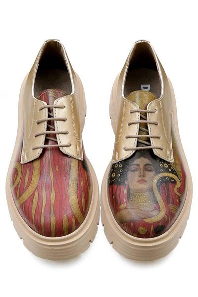 Dogo Women's Vegan Leather Cream Casual Shoes - Shine Design
