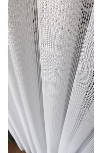 Yuka Steel Knitted Ecru Tulle Curtain 1/3 Tight Pleats No Wrinkle Ironing No Pleated Skirt Lead-Free