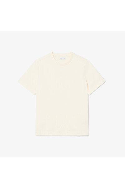 Lacoste Print Cotton Kadın Bej T-Shirt