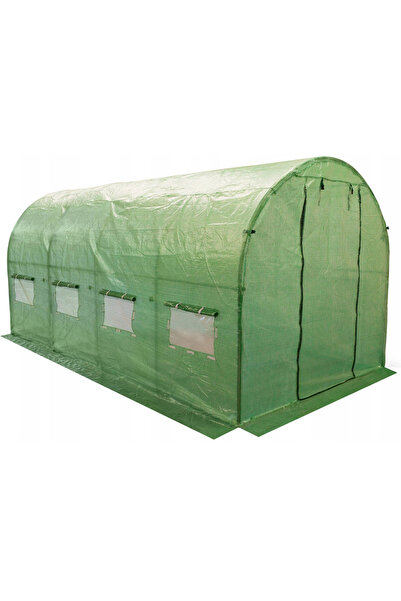 SERSIMO Sera de gradina, tip tunel cu cadru metalic, 250x400cm, 10mp, fereast...