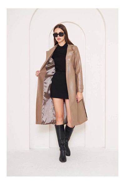 FASHIONLINE LONG LEATHER COAT