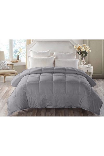 Five Store Quilted duvet with microfiber filling, damask cover for summer, 200 g/sqm, gray, 210x230 cm