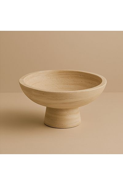 Strauss Home Travertine / Marble Series Natural Travertine Stone Decorative Bowl – 40 cm