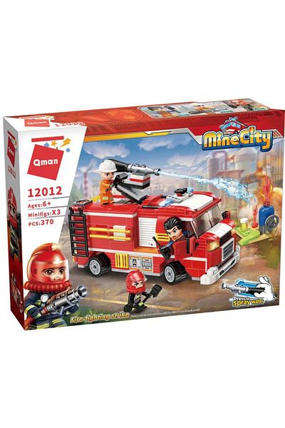 Qman Fire Truck with Water Cannon Construction Set 370 Pieces