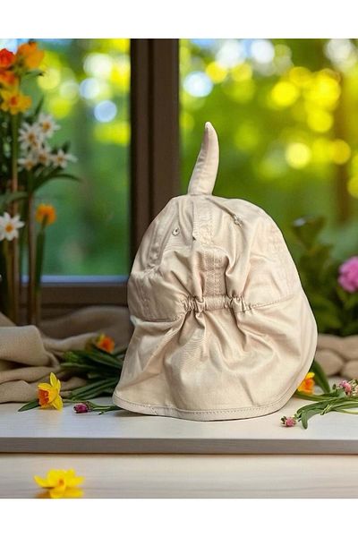 Balgüneş Tekstil 1/3 Years Dangerous Shark Boy's Cap (48-50 cm) Beige