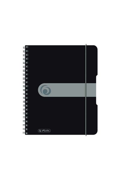 Herlitz EOTG Spiral Notebook A5, Color Black, Material PP, 80 Sheets, Grid Format, Elastic Band