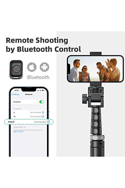 OEM Photo Tripod 2-in-1 for Phone, Camera and GoPro, Telescopic with Remote and Carrying Case