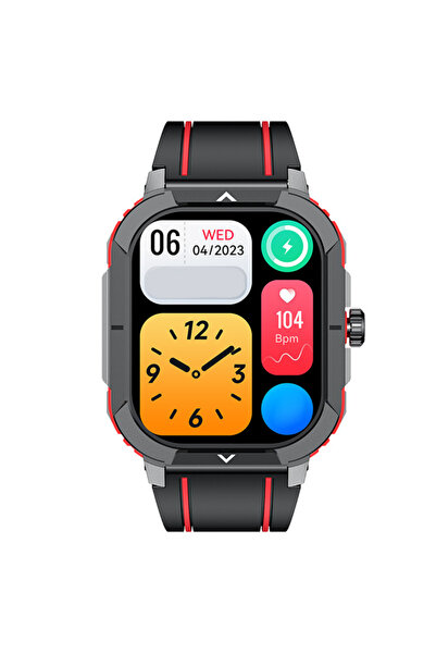 Ixiu HK56 Smartwatch - Men's AMOLED 2.06", Bluetooth 5.3, Health Tracking, IP68, Red
