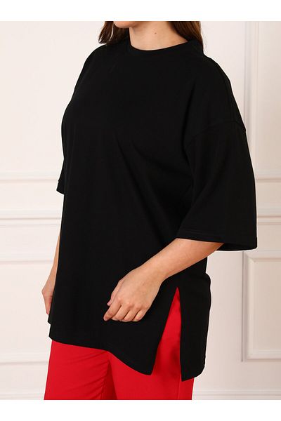 ALİA Βαμβακερό μπλουζάκι Oversize - Μαύρο - Alia