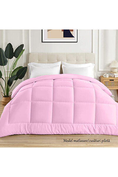 Five Store Quilted quilt with wool filling, damask cover for winter, 400 g/sqm, pink, 210x230 cm