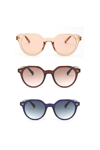 Lozzo Triple Advantage Set Unisex Uv400 Protection Oval Sunglasses 23007