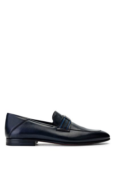 Valentino Men's Genuine Leather Blue Loafer Shoes
