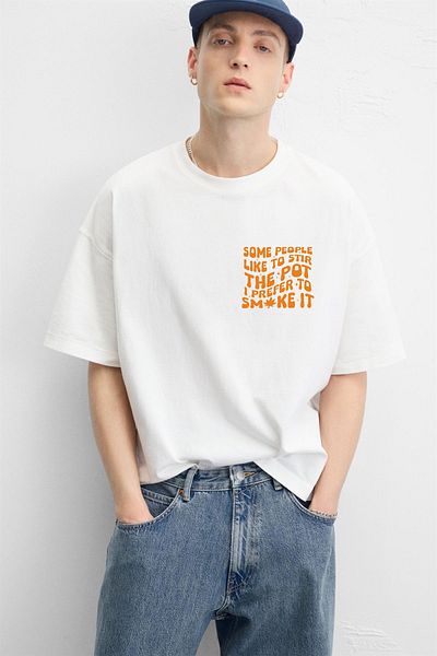 sole stories Premium Oversize Cut Short Sleeve Printed T-Shirt