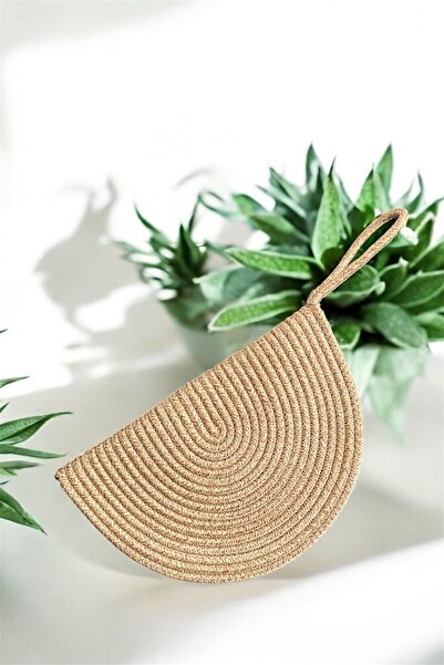 mom girl atelier Kadın Hasır Clutch El Çantası