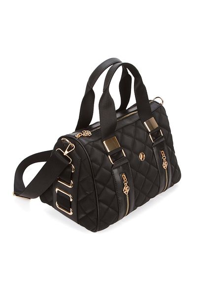 Adelina Bags Women's Quilted Embroidered Cylinder Model Hand and Cross Strap Shoulder Bag