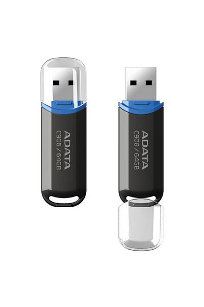 Adata Ac906 64g Usb Stick, Usb 2.0, Compact And Reliable, Black