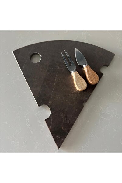 LİSPERA Gray Marble Cheese Plate, Gray Marble Presentation Plate