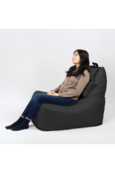 Pufrelax Fotoliu puf, Miraggio, perna inclusa, material impermeabil, Gri inchis