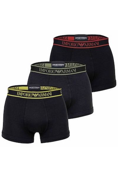 Emporio Armani Set de boxeri cu talie cu logo - 3 bucăți, negru, L