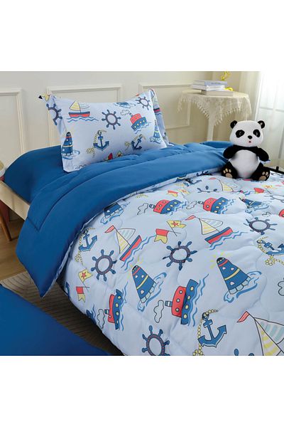 Alhabib bedding Timon Summer Single and a Half Baby Bedspread Sky Blue Multi-Print 5 Pieces