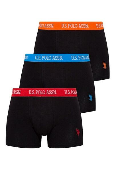 U.S. Polo Assn. U.S. Polo Assn., Set of cotton blend boxers with logo waistband - 3 pairs, Black, XXL