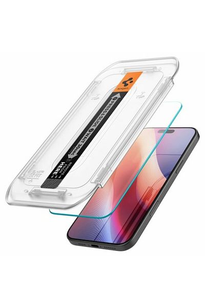 Spigen Privacy Screen Protector for Apple iPhone 16 Pro, Glas.tr EZ-Fit, 2 Pieces, Tempered Glass