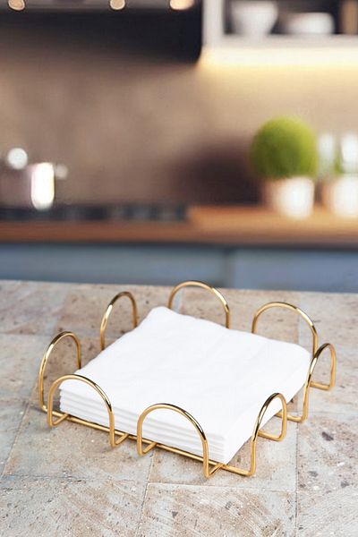 UG Home Gold Metal Stainless Napkin Holder Napkin Organizer