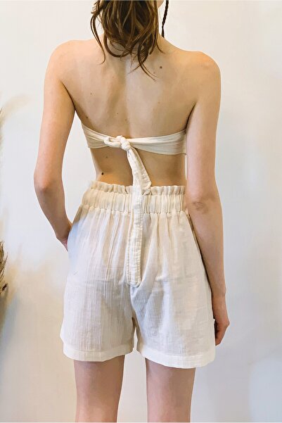 ARİNNASİDE Lace-Up Comfortable Muslin Shorts