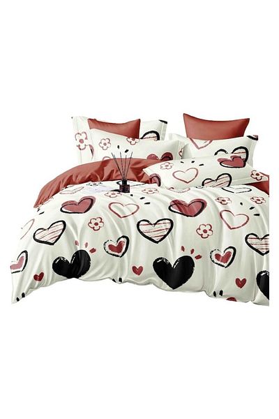 OEM Elegant Double Bed Linen Set, 6 Pieces, Fine Cotton, 180x200cm, 200x220cm