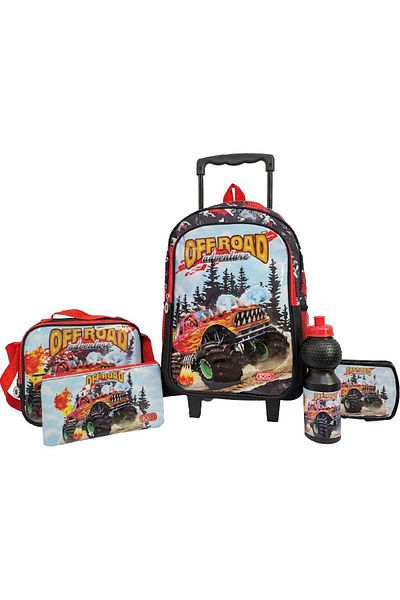 Roco Off Road 5-in-1 Value Set Trolley Bag with Accessory – 17 Inch Rugged School Travel Kit