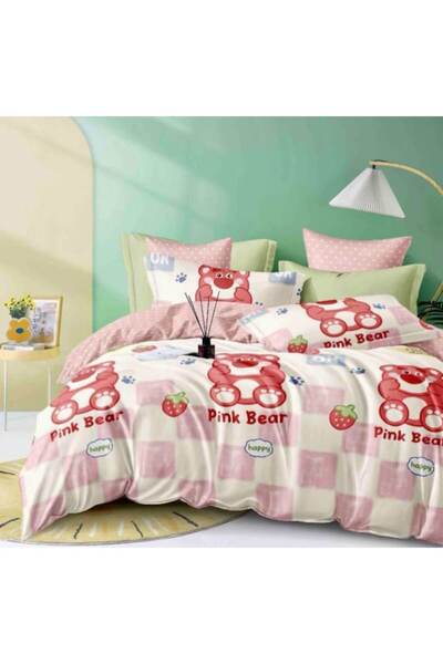 OEM Bed Linen Set, 4 Pieces, Cotton, Finet, Multicolor, 155x230cm, 2 Pillowcases